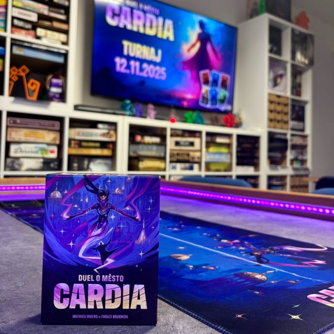 Vše připraveno, za chvilku v Myším doupěti startujeme Turnaj - Duel o město Cardia od @hry.mindok Herní stůl od Tomáše z...