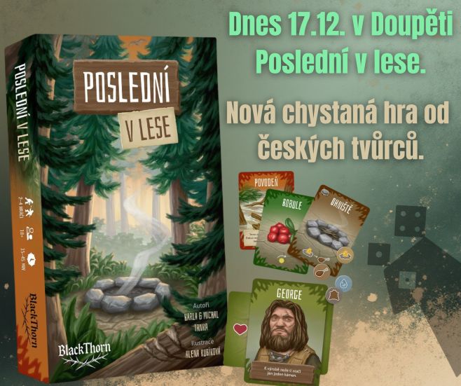V dnešním předvánočním hraní deskovek v doupěti budete mít možnost vyzkoušet i připravovanou karetní hru @poslednivlese a...
